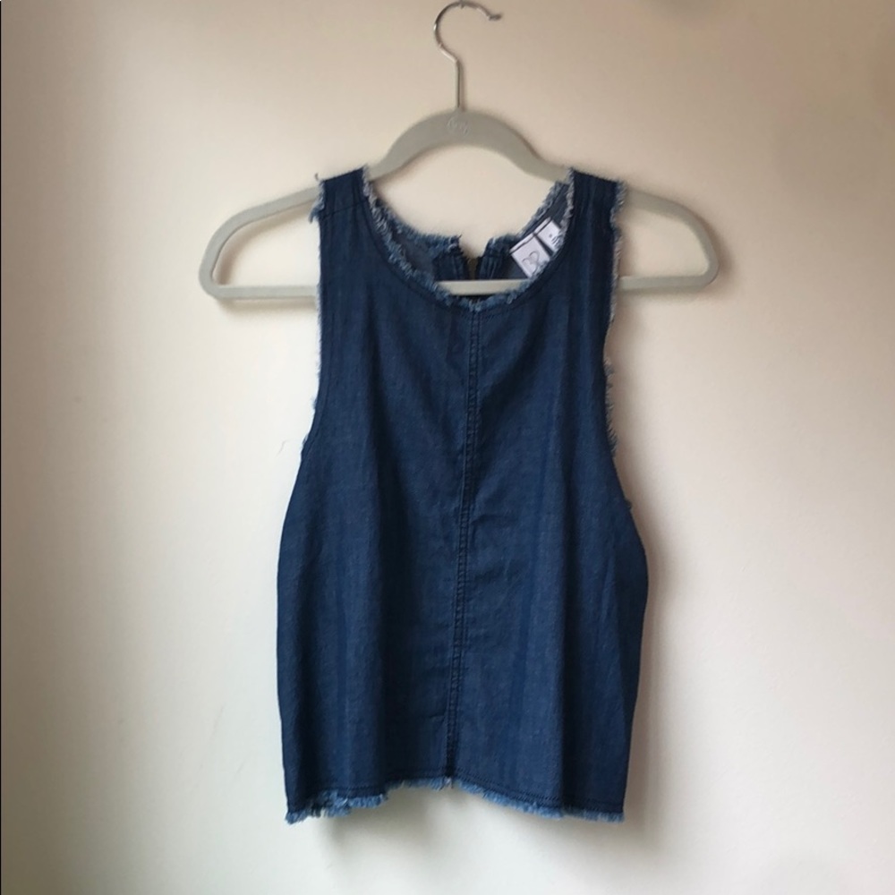 Denim High-neck Top